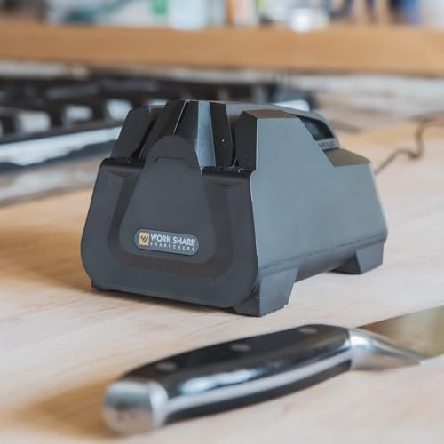 Image of Work Sharp Electric Kitchen Knife Sharpener - Get knives ready for cookouts and BBQ's- Fits in Kitchen Drawer, Sharpens every time, fast & easy