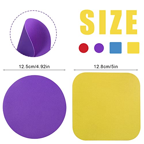 4Pcs Jar Opener Gripper Pads, Silicone Rubber Jar Gripper Pad Multifunctional Jar Opener Pads For Elderly Children Women Weak Hands (Light Blue+Yellow+Red+Purple) #TOP1