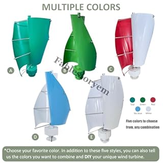 Fablestoryem 12000W Vertical Wind Turbine Generator Kit, 12V/24V/48V 2 Blades Helical Magnetic Levitation Shaft Vertical Wind Turbine with MPPT Controller, Suitable for Home Factory Use,E-12V