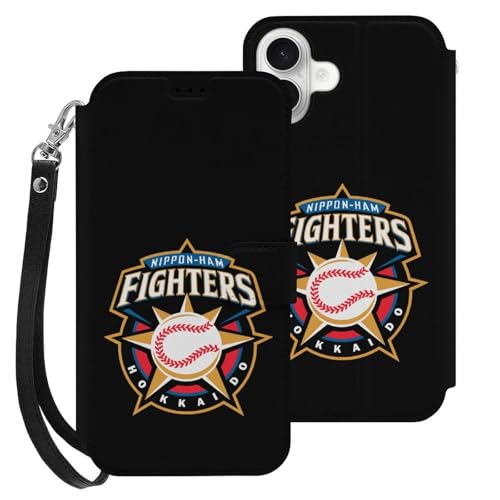 iPhone16 Plus用ケース 手帳型 北海道日本ハムファイターズ アイフォン16 Plus用ケース 財布型 スマホケース PUレザー おしゃれ カード収納 スタンド機能 携帯カバー 耐衝撃 2025年新型