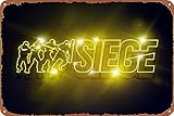 Six Siege Neon Game Poster Tin Sign Cafe bar Home Wall Art Decoration Retro Metal Tin Sign 8x12 inch