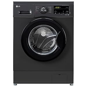 LG 7 Kg 5 Star Inverter Touch panel Fully-Automatic Front Load Washing Machine with In-Built Heater (FHM1207SDM, Middle Black, Steam for Hygiene Wash)