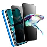 【覗き見防止】 iPhone15Pro 用 ガラスフィルム 覗き見防止 iPhone15プロ 用 フィルム 液晶保護フィルム のぞき見 強化ガラス アイフォン15Pro用 （6.1インチ） のぞき見防止 【ガイド枠付き/全面保護/指紋防止/気泡ゼロ/貼り付け簡単/2枚】