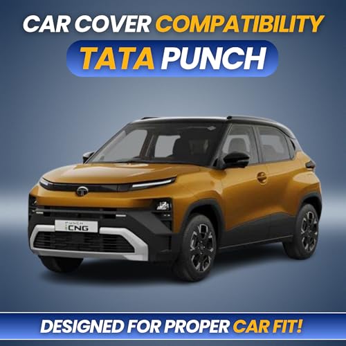 Image of Car Cover for Tata Punch CNG 2021-2026 | 100% Waterproof Heavy-Duty 3-Layer Car Body Cover | All-Weather Rain, UV, Sun & Dust Protection | Custom Fit | Mirror & Antenna Pockets | Navy Blue