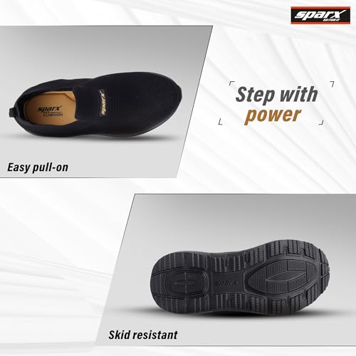 Image of SPARX Sports Walking Shoes for Men - Lightweight Breathable Slip-On Shoes with Cushioned Comfort, Shock Absorption, Durable Grip, Flexible Sole & Everyday Walking Performance