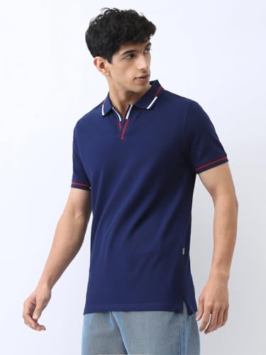 Image of Urbano Fashion Men's Solid Regular Fit Half Sleeve Cotton Polo T-Shirt