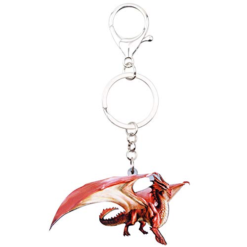 WEVENI Acrylic Dinosaur Dragon Keychains Key Ring Car Handbag Purse Jewelry For Women Teen (Red2)4