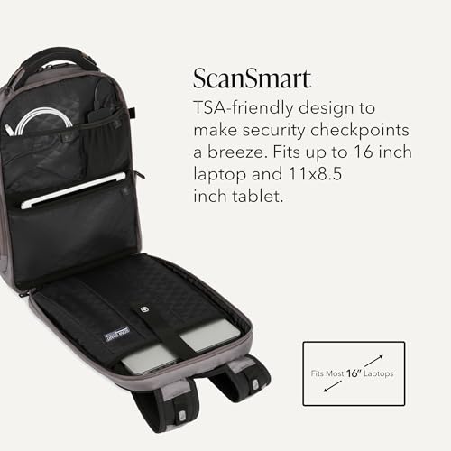 Image of SwissGear 5358 USB ScanSmart Laptop Backpack. Abrasion-Resistant & Travel-Friendly Laptop Backpack Exclusive Bundle with Lock