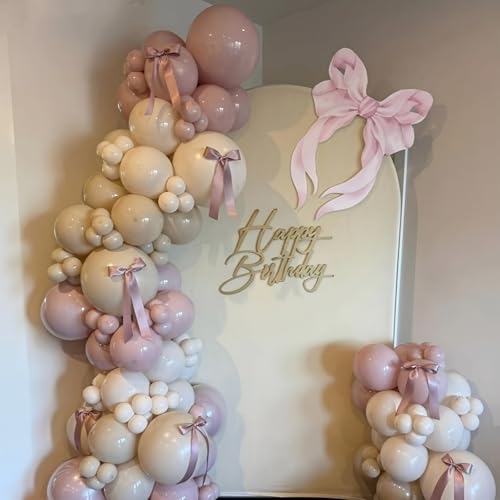 Image of Cavern Pink Balloons Arch Boho Pink Balloons Garland Retro Dusty Blush Rose Balloon Different Sizes Helium Latex Balloon Girls Birthday Party Decoration Wedding Bridal Baby Shower Bachelorette