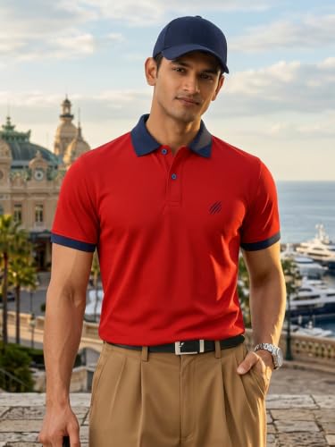 Image of LEOTUDE Men's Matty Regular Fit Half Sleeve Polo T-Shirt Combo (Pack of 3)