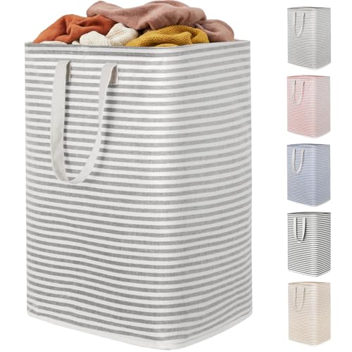 Lifewit 1 Pack Laundry Hamper Large Collapsible Laundry Baskets, Freestanding Waterproof Clothes Hamper with Easy Carry Handles in Laundry Room Bedroom Bathroom College Dorm, Grey, 80L