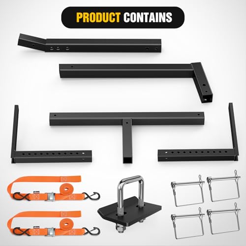 Image of Nilight Truck Bed Extender w /Straps & Receiver Tightener & Flag, Fits 2-inch Hitch Receiver, 2-in 1 Pickup Hitch Mount Truck Bed Extension for Rack, SUV, Lumber, Ladder, Canoe, Boat, Kayak, Pipes