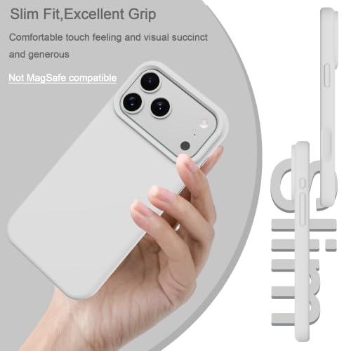 Image of for iPhone Case /iPhone Case, Premium Silicone Case with [Soft Anti-Scratch Microfiber Lining] Shockproof Protective Phone Case iPhone (White, 17 PRO MAX)