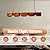 PIAOCAIYIN Bar Lights Hanging, Rustic Wood 4 Lights Chandelier, Farmhouse/Kitchen Island/Restaurants Wood Pendant Light, Wood Beam Light Fixture with Adjustable Chain, Vintage, 100*8*9.5cm, Brown