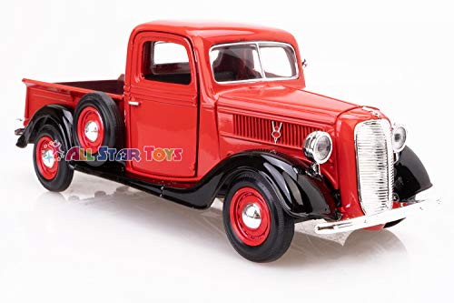 Motormax 1937 Ford Pick Up Truck rojo con negro 1:24 miniatura 7