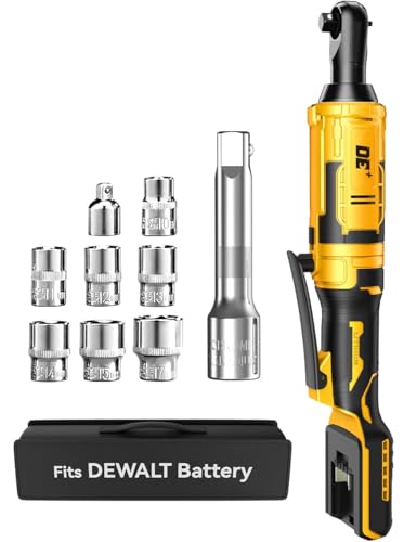 APEXPOWER 3/8 Inch Cordless Ratchet Wrench for DEWALT 20V Battery, 88Ft-Lbs, 0-400RPM, Electric...