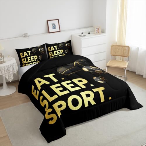 Image of Feelyou Basketball Soccer Bedding Set Full Size for Kids Teens