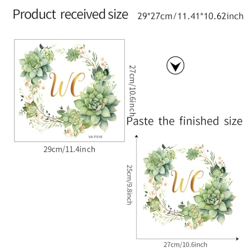 Toilette Blumen Grün Wandaufkleber Eucalyptus Pflanzen Blätter, PVC Toilettendeckel aufkleber Bad Möbel Tür Schild Dekor Abnehmbar und selbstklebend (VA-F018)