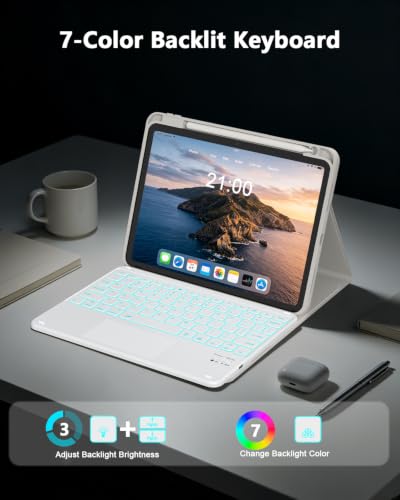 Image of RAYMCRAFT for iPad (A16) 11th /10th Generation Case with Keyboard (Trackpad)