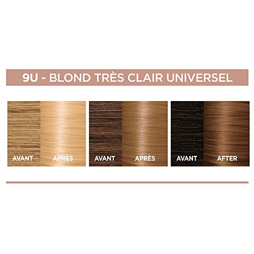L’ORÉAL PARIS - Coloration Cheveux Cheveux Permanente - Sans Ammoniaque - Couvre 100% des Cheveux Blancs - Excellence Crème Universal Nudes - Nuance : Blond Très Clair Universel (9) (Lot de 2)