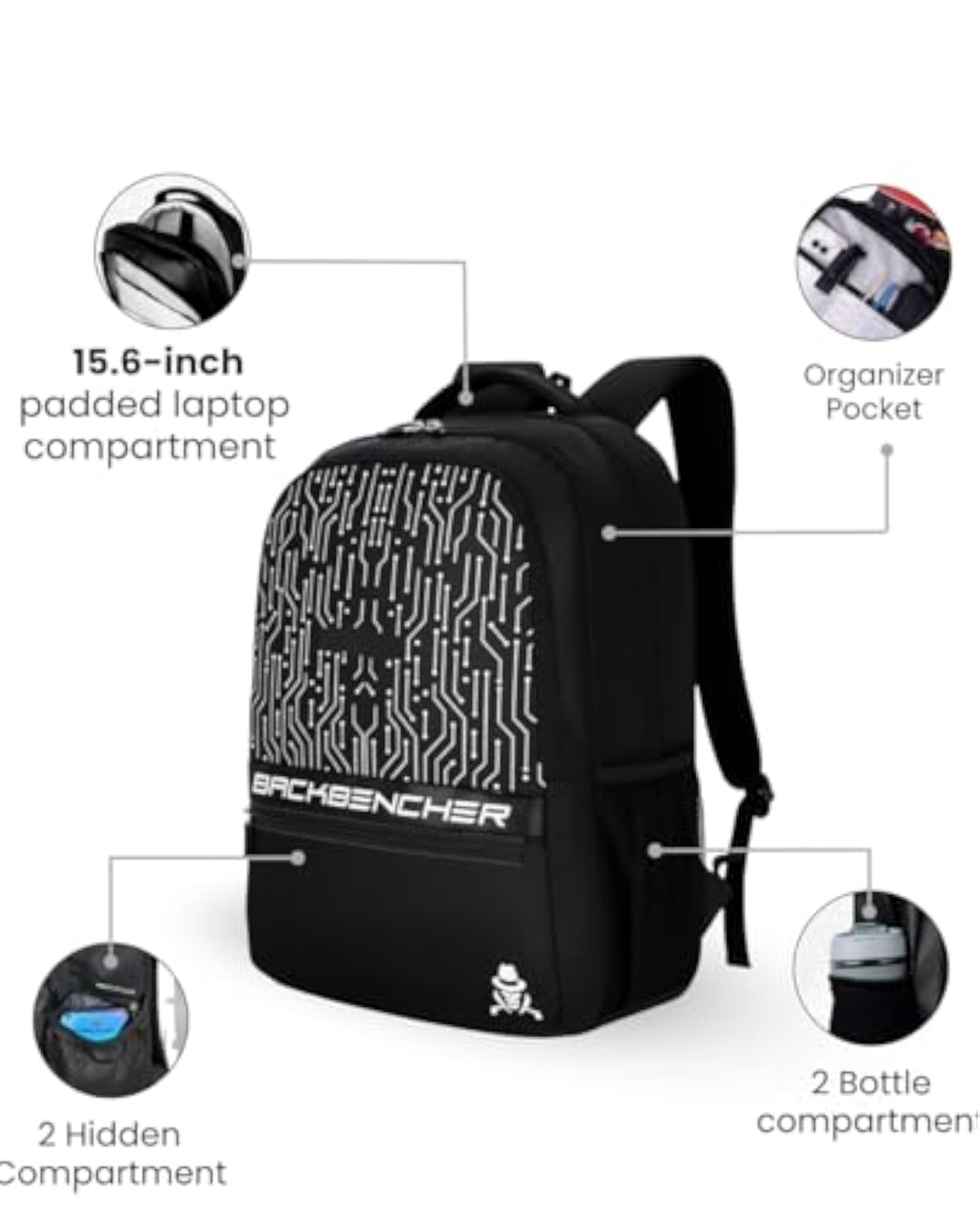 35L Backbencher Printed Laptop Backpack for Men & Women