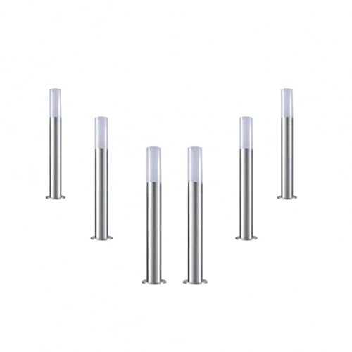 Borne Extérieure 60cm 220V IP65 ARGENT pour Ampoule E27 (Pack de 6) - SILAMP