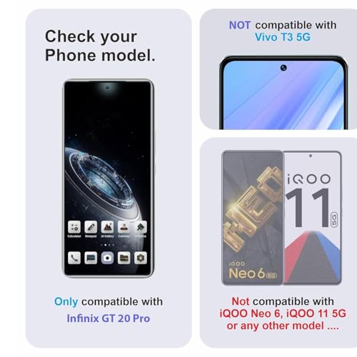 Image of DD SON Tempered Glass Screen Protector Compatible For Infinix Gt 20 Pro 5G Smartphone (6.78 Inch) Hd Glass With Edge To Edge Coverage And Easy Installation Kit,Black