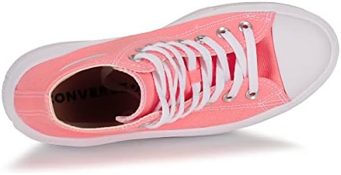 Converse Unisex Chuck Taylor All Star Move Hi Canvas Material Sneaker - Lace up Closure Style - Flamingo/White/White 6 | Image 5