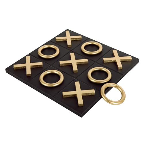 NIKKY HOME 12x12 Inch Tic Tac Toe Wood Game Board Classic Coffee Table Decor Modern Wooden Travel...