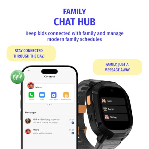 Image of Noise Junior Explorer 2 Smart Watch for Kids with 4G SIM Compatible, 2-Way Video & Voice Calling, Geofencing, Real Time Location Monitoring via Google Maps, IP68, SOS Emergency Alerts (Lava Blast)