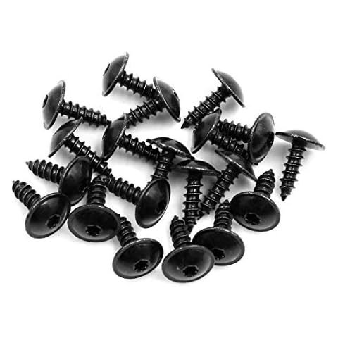 X AUTOHAUX 20pcs 5 x 19.2mm Stainless Steel Screw for Car Bumper License Plate Cover