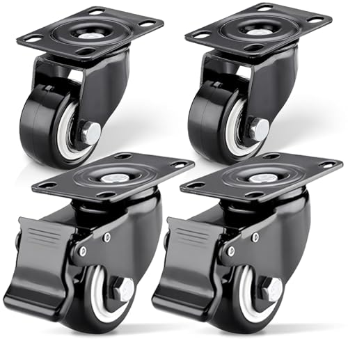 Roulettes robustes en acier zingué lot de 4 pour mobilier industriel durable