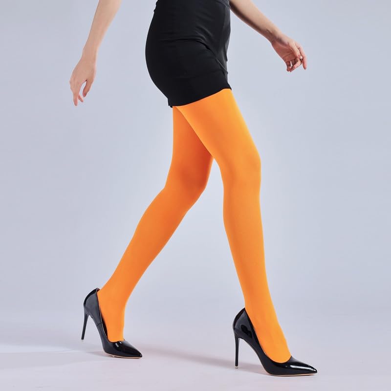 Image of Verdancy Ultra Stretchable Plus Size for 265lbs Opaque Solid Color Women's Stockings 50D Tights High Waist Footed Pantyhose
