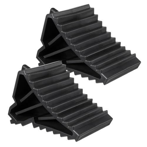TOYANDONA 2pcs Rubber Stop Control Flat Tire Boosters Car Parking Stop Rv Wheel Stabilizer Parking Stopper for Garage Wheel Blocks Wheel Chocks for Cars Car Cleaning Supplies Tire Brkg Black