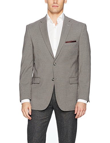 Adolfo Men's Modern Fit Sport Coat, Black/White New, 40 Short