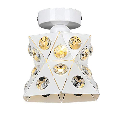 OOFAY Ceiling Lamp Living Room Country Art Bar Chandelier Europe America Retro Wrought Iron Fashion Crystal Lamp 19 14Cm (Send Light Source)