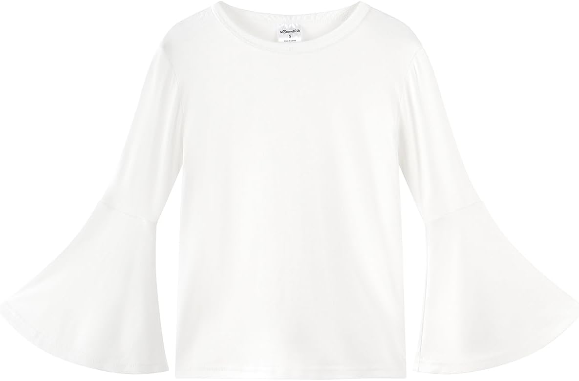 Noomelfish Girls Long Bell Sleeve Top Cute Western Shirts Blouse (5-12 Years)