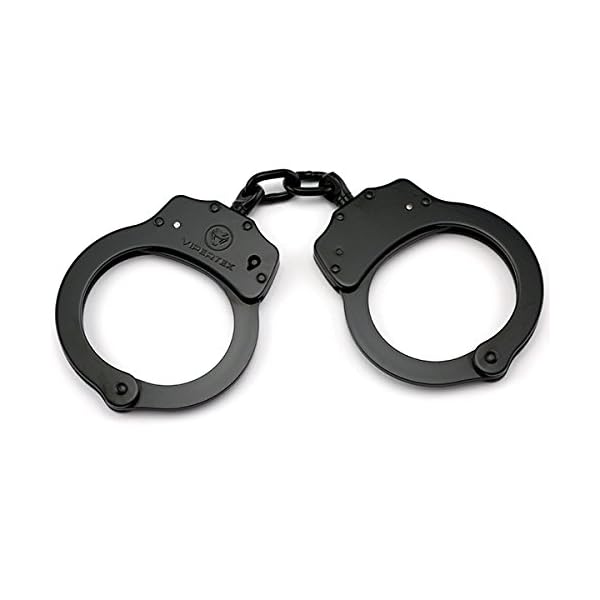 VIPERTEK Double Lock Steel Police Edition Professional Grade Handcuffs (Black) by Vipertek – Bild 3