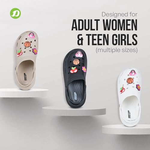 Image of DOCTOR EXTRA SOFT Women's Premium Extra Comfortable Clogs /Sandals with Cute Charms & Adjustable Back Strap for Adult| Lightweight Stylish & Anti-Skid| Waterproof Everyday Use Mules Girls /Ladies D-538