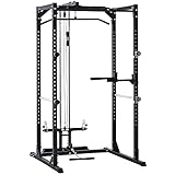 Soozier Multi-Function Power Cage, Health & Fitness Weightlifting Squat Rack, Optional Exercise...