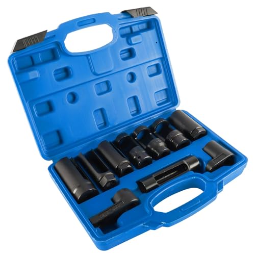 BTSHUB 10pcs Sensor Socket Set Sensor Oil Pressure Sending Unit Socket Set 1/2