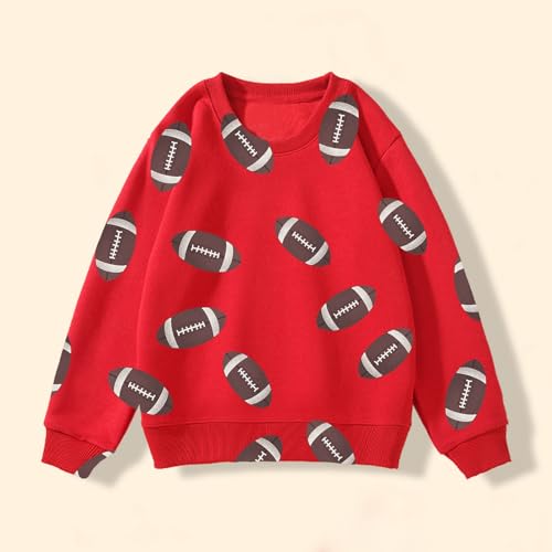 Unisex Kids Tie Dye Sweatshirt Autumn Winter Boys And Girls Rugby Printed Casual Hoodie Long Sleeve (Red, 10-11 Years)3