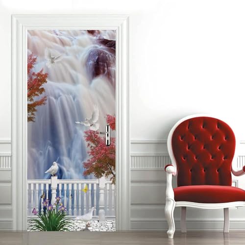 Adhesivo Mural Para Puerta 3D, Vinilo Autoadhesivo Extraíble Para Pared, Pegatinas Para Mural, Papel Pintado Impermeable Paisaje 77 X 200 Cm Puerta Para Puertas Interiores Decoración De -519101805711