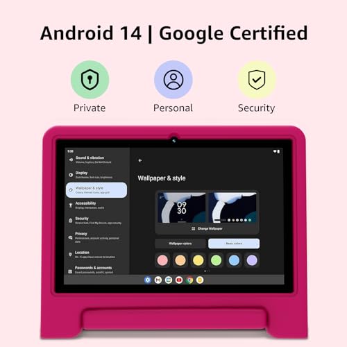 Image of ApoloMedia Kids Tablet 10 inch, Upgraded Android 14 Tablet for Kids Ages 4-12, Octa-Core Tablets with Case, 64GB Storage(TF Expand 1TB), Pre-Installed Google Kids Space, Parental Control (Red)