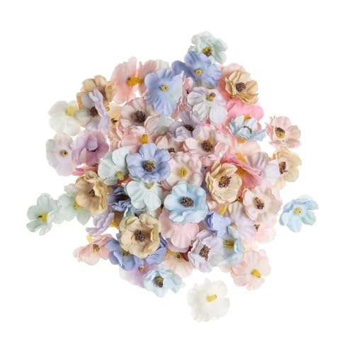 100 piezas flores artificiales Jazmín de seda 3cm miniatura 2