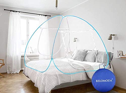 Belomoda Blue Mosquito Net Double Bed Nets for Size King Foldable Child Mosquitoes with Adults Maskito Net Mosquito/Machhardani with Free Saviours (200 * 200 * 145 cm) (Blue King Size) (B09BDD5VLQ) Amazon Price History, Amazon Price Tracker