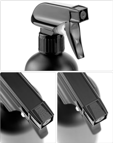 QWORK® 4Stück 500ml Sprühflasche, schwarz, für Haarpflege, Blumenpflanzenpflege und Reinigung