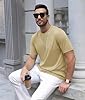 Cavva Work T Shirts for Men Short Sleeve Comfortable Casual Tees Sun Protection Crew Neck Tops Spring Summer Khaki XXL #1