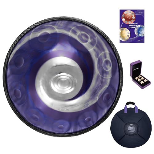 ASTEMAN Handpan in D Minor,432hz, 22 inches with 10 notes, comes ...
