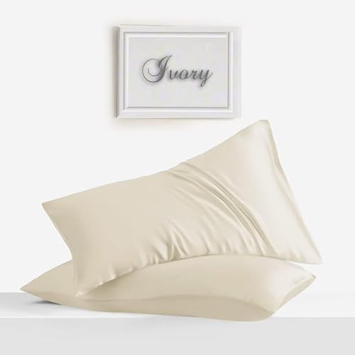 Linenwalas 100% Eucalyptus Tencel Sheets Adjustable Split King - Cooling Super Breathable Woven-Lyocell Silk Soft Deep Pocket 16" Anti Pilling 5Pc Sheets Set (Split King, Ivory) #TOP1